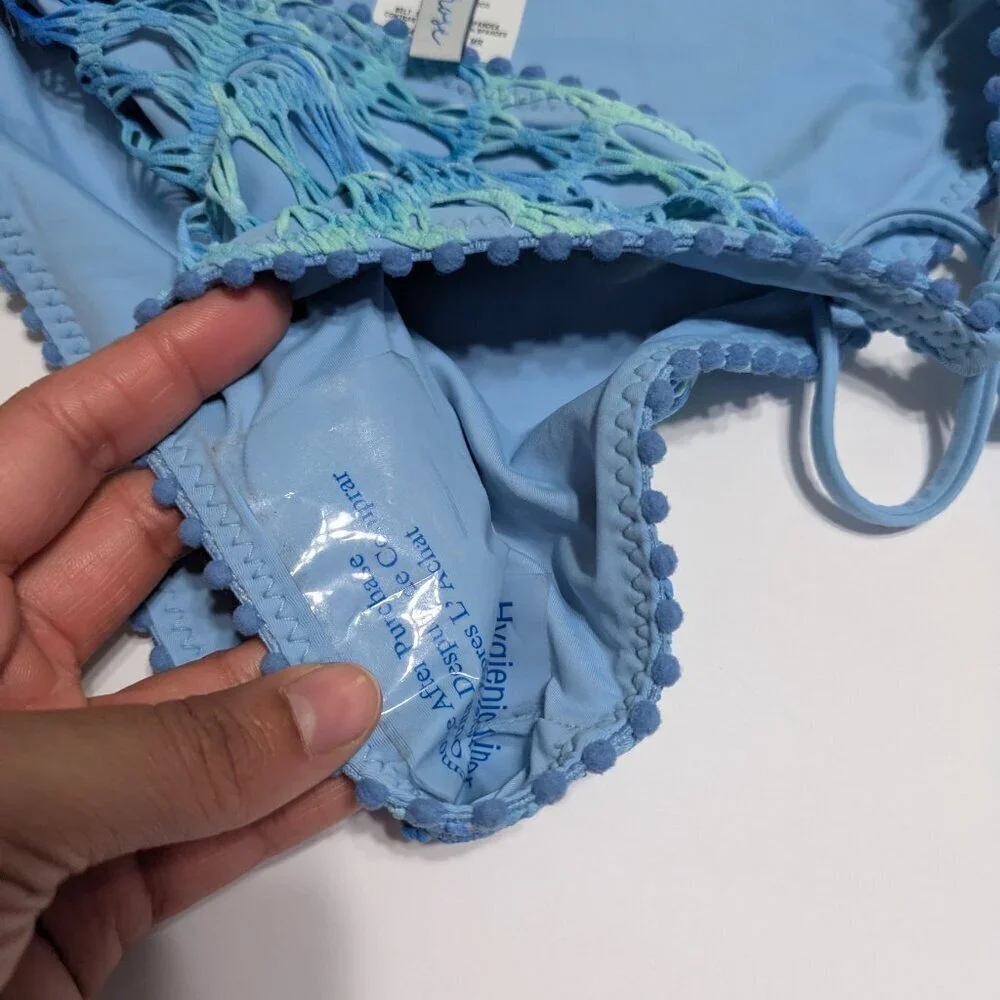 Isabella Rose Women’s Size Large Crochet Bikini Bottoms Blue Side Tie-NWOT - Picture 3 of 10